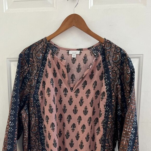 PureJill Plus-Size Linen/Cotton Festival Hippie Folklore V-Neck  Tunic Sz 2x - Picture 3 of 9